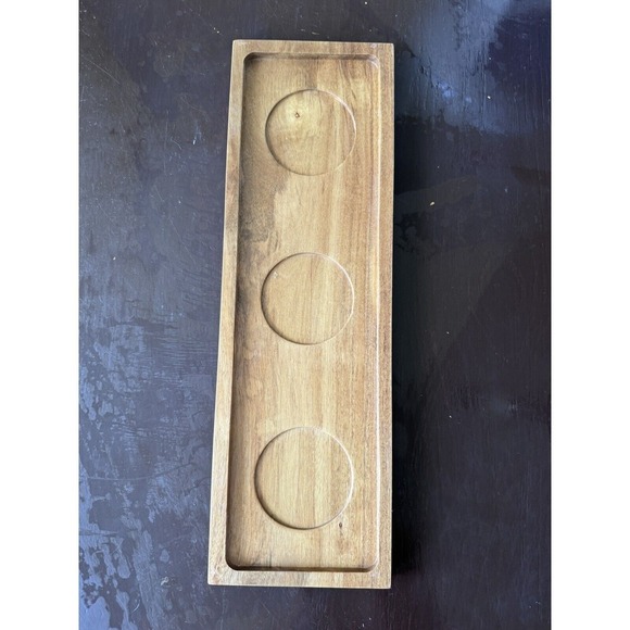 Rae Dunn 3 Piece Crackers Cheese Spread Bowls with Wooden Tray New Without Box - Picture 3 of 4